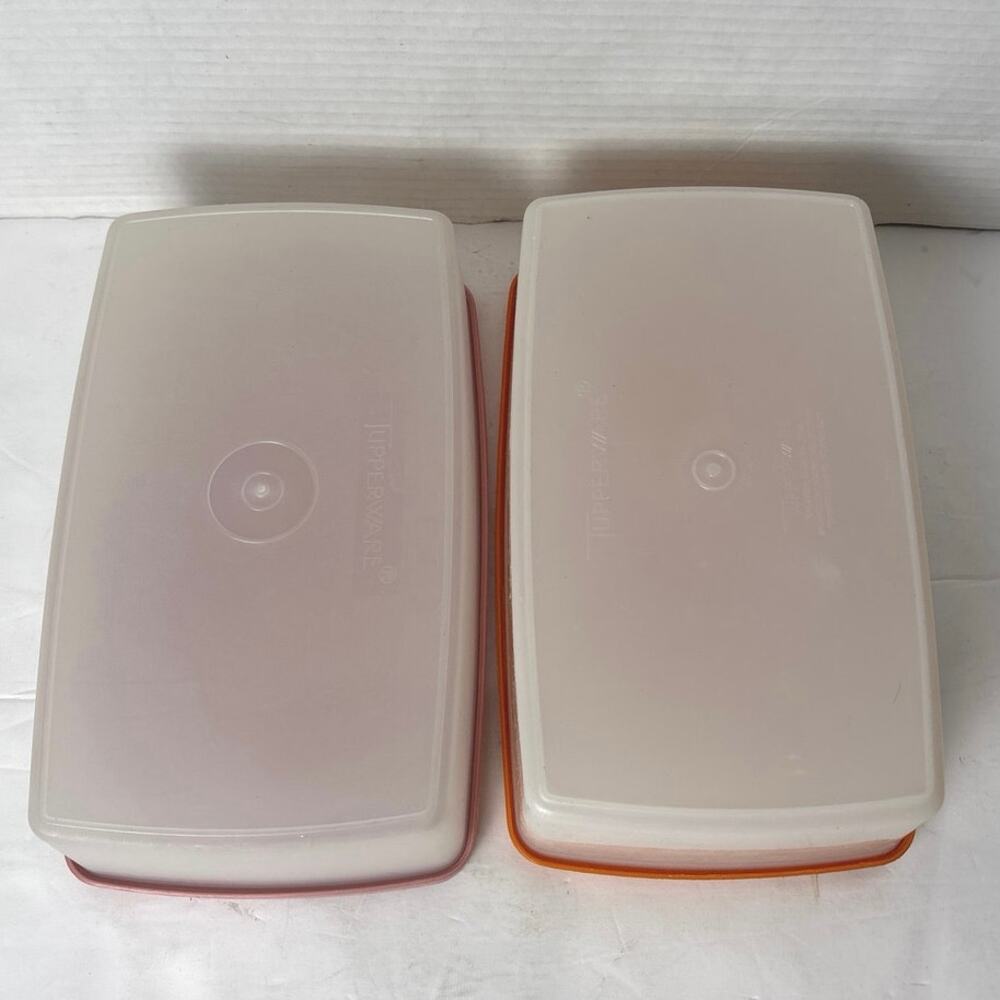 Vintage Tupperware Pac N Store Rectangle Sheer Container 713-14 713 Lot of 2 - Picture 5 of 6